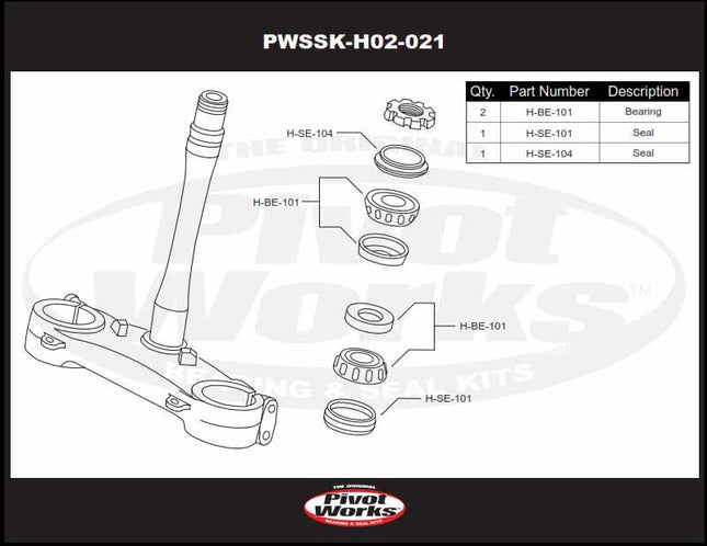 Steering Stem Bearing Kit 92-20 Honda Tm CR CRF En MX Smr Smx Pivot Works PWSSK-H02-021