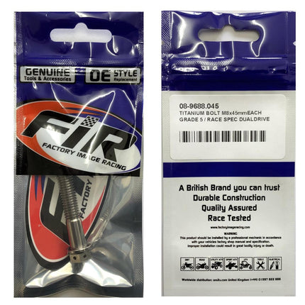 Titanium Bolt M8x45mmEACH, Grade 5 / Race Spec Dualdrive
