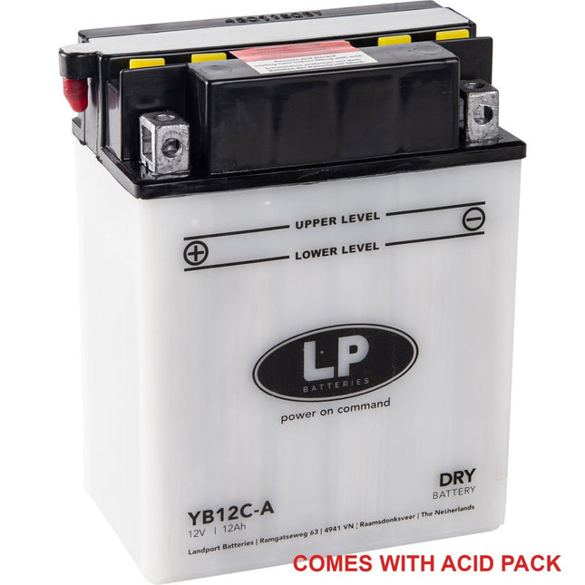Battery LB12C-A 12V 12Ah w/Acid Pack, Landport Mb YB12C-A, Md LB12C-A