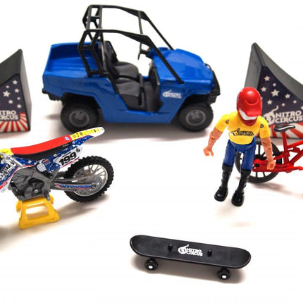 Model Die Cast Nitro Circus Play Set, With Pastrana MX Bike, 1:18 Scale, Newray 67685