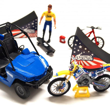 Model Die Cast Nitro Circus Play Set, With Pastrana MX Bike, 1:18 Scale, Newray 67685