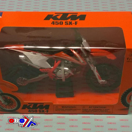 Model Die Cast KTM 450 Sx-f, Orange And White, 1:10 Scale, New Ray 57943