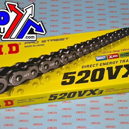 DID Chain 520VX3 X-ring 120L, DID520VX120, Black Chain Links, 30-803.120.BK.VX3, 30-803.120.BK