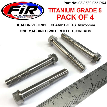 GR5 Titanium Bolt M8x55mm PK4, Triple Clamp Bolts / Dualdrive