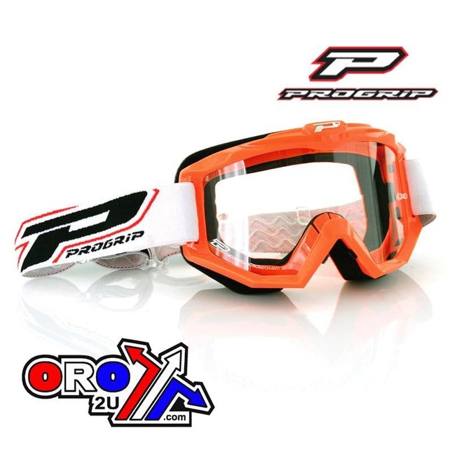 Progrip Atzaki Goggle Orange With Clear Lens, PG3201 Orange