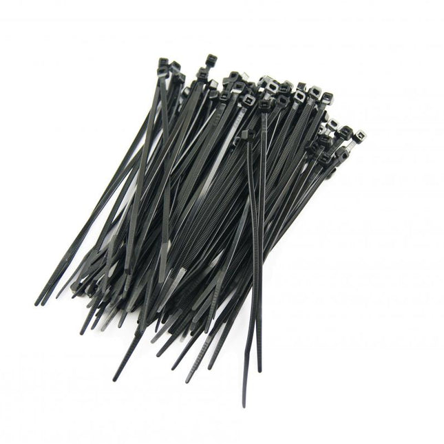 Nylon Cable Zip Ties - Black, 140mm x 3.4mm - Pack Of 100