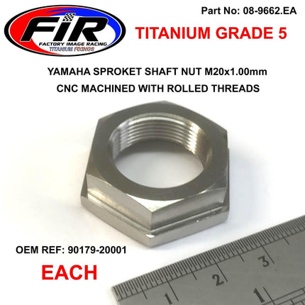 Sproket Shaft Nut M20X1.00mm, Titanium GR5 / Each / 90179-20001