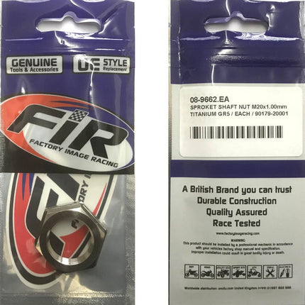 Sproket Shaft Nut M20X1.00mm, Titanium GR5 / Each / 90179-20001