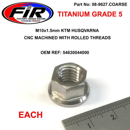 Titanium M10X1.50mm Flange Nut, Each / KTM & Hus 54630044000