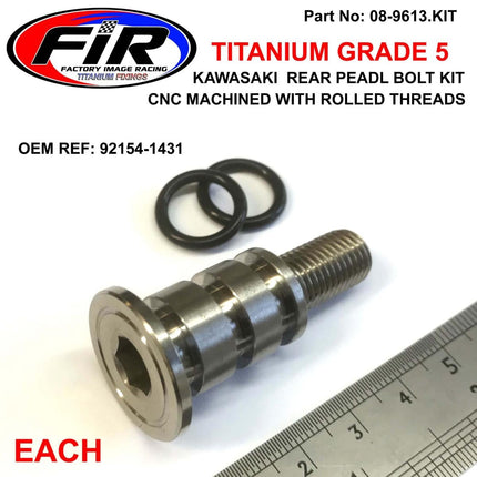 Kawasaki GR5 Rear Brake Pedal Bolt Kit, Titanium 921541431 92154-1431