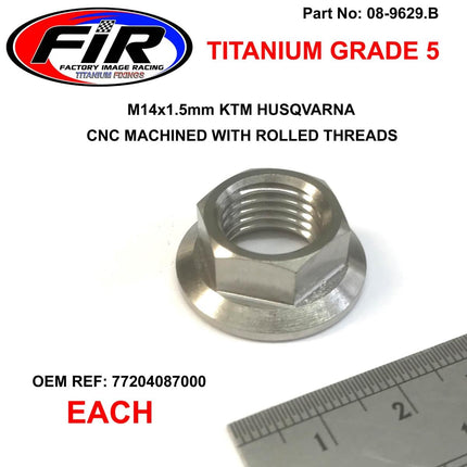Titanium GR5 M14x1.5mm Each, KTM Husqvarna 77204087000, / Flange Nut