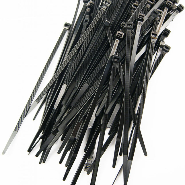 Nylon Cable Zip Ties - Black, 160mm x 4.8mm - Pack Of 100