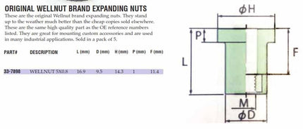 Wellnut M5 Q1032 Type (5PK), Suzuki, K&L 33-7898, Tools Road 09159-05019