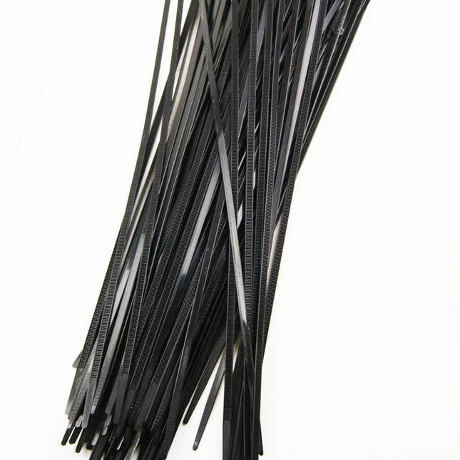Nylon Cable Zip Ties - Black, 370mm x 4.8mm - Pack Of 100