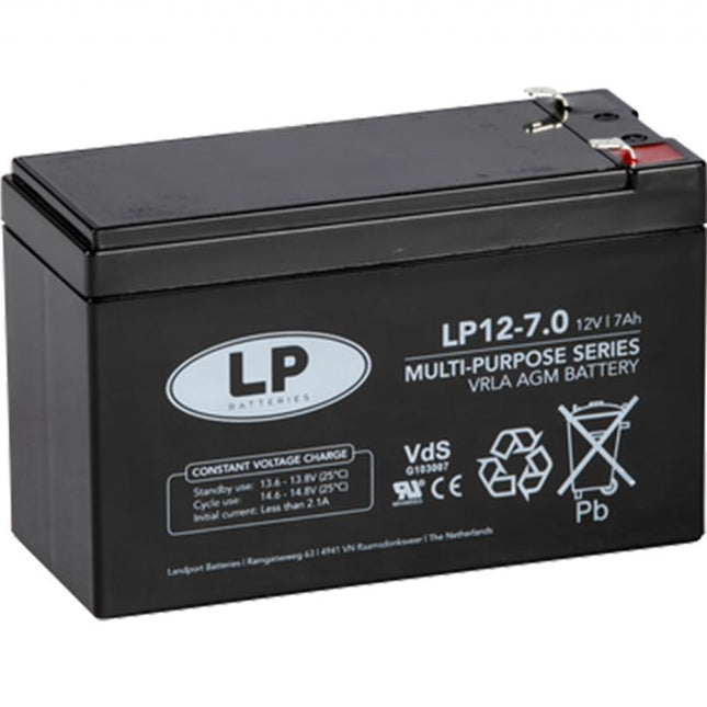 BATTERY LP12-7 T1 12V 7Ah. Sealed, Landport