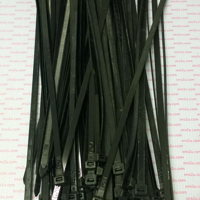 Nylon Cable Zip Ties - Black, 370mm x 7.6mm - Pack Of 100