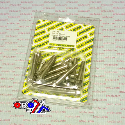 M8 x 45mm FLANGE BOLT, PACK OF 20, 10mm HEX