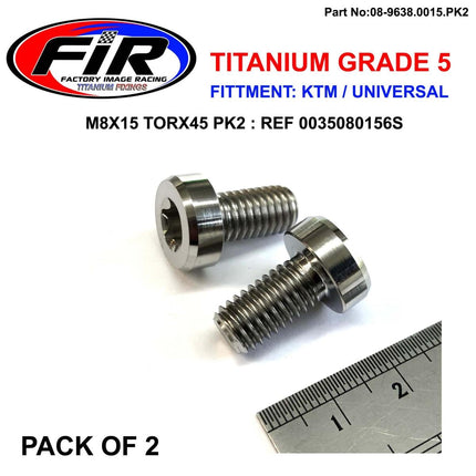 GR5 Screw M8x15 TORX45 PK2, Titanium - KTM 0035080156S