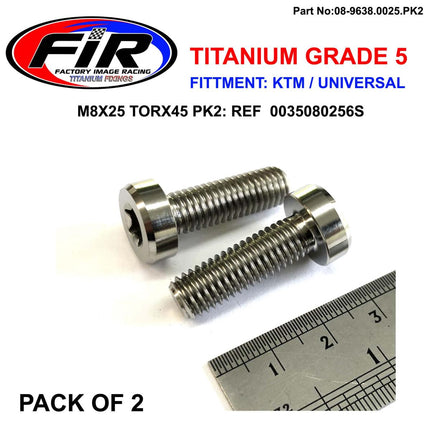 GR5 Screw M8x25 TORX45 PK2, Titanium - KTM 0035080256, / 0035080256S