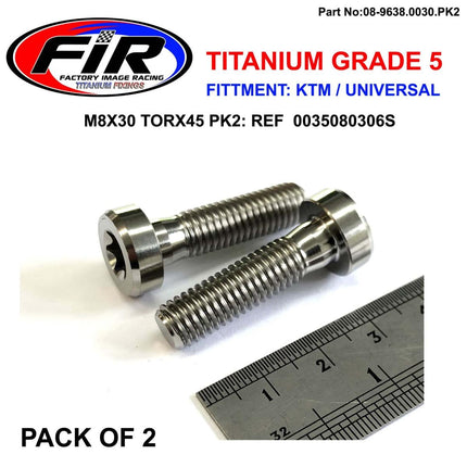 GR5 Screw M8x30 TORX45 PK2, Titanium - KTM 0035080306S