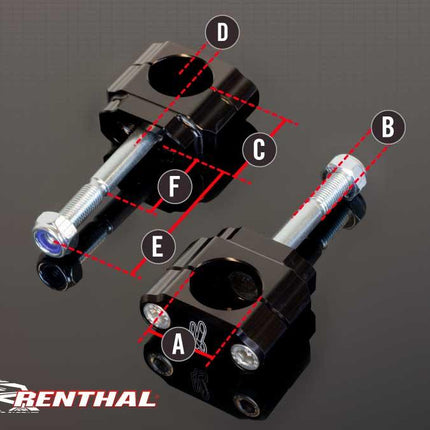 RENTHAL FATBAR 36 BAR MOUNTS, CL053, 36mm Bar Mounts, Suz 2008-19