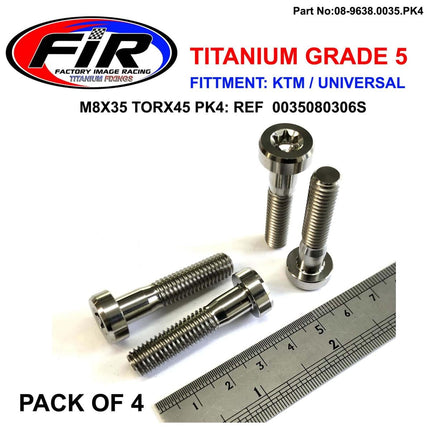 GR5 Screw M8x35 TORX45 PK4, Titanium - KTM 0035080356S