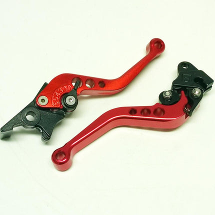 LEVER SET CNC KTM 990 DUKE 6 positions lever adjustment., BLACK / RED