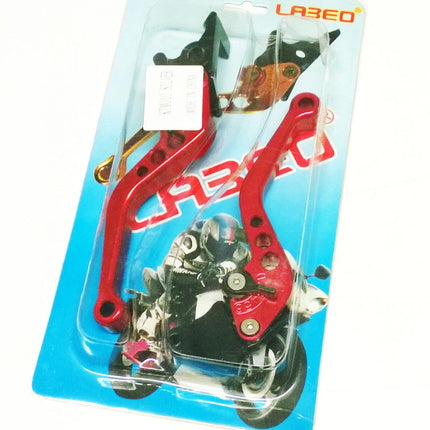 LEVER SET CNC KTM 990 DUKE 6 positions lever adjustment., BLACK / RED
