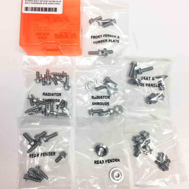 Plastic Bolt Kit KTM 125-500 16-19, Bolt Hardware KTM-16SXC17EXC