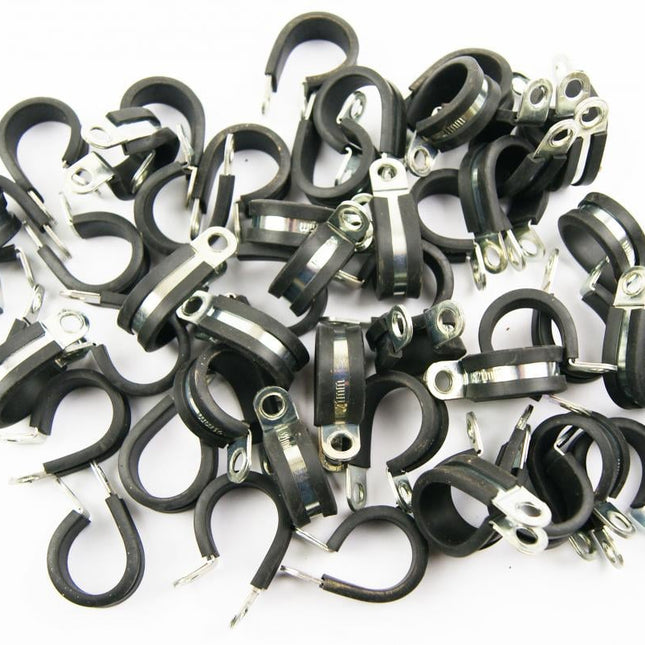 21mm Rubber Lined P-clips Pack 50