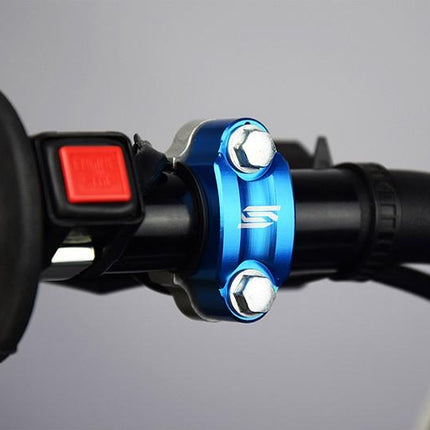 Rotating Handlebar Mounts Blue Universal Cnc Machined Anodised Scar RBC2