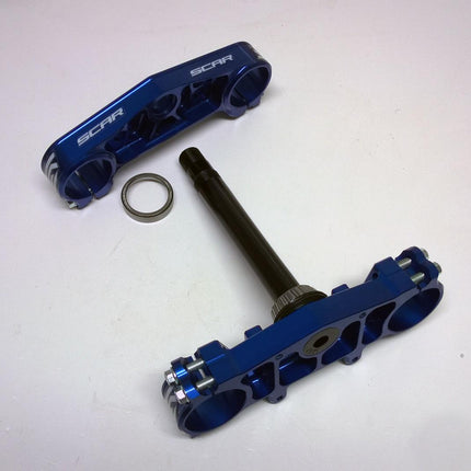 Triple Clamps Blue YZ 65 85 Offset 25mm Scar S1422