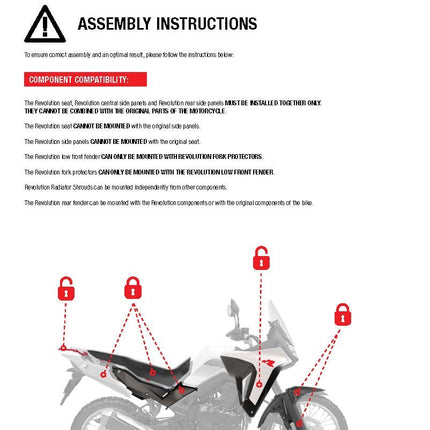 Plastic Kit With Seat Transalp 750 R-tech White Black R-KITALP-BN0-024