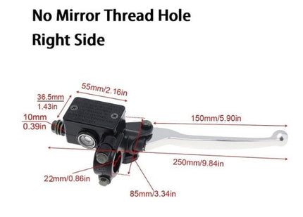 Front Brake Master Hydraulic Cylinder Universal No Mirror Mount