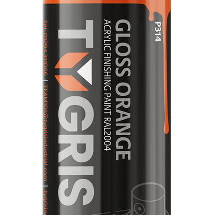 Tygris Gloss KTM Orange Aerosol Spray Paint 400ml Acrylic RAL2004 Pure Orange