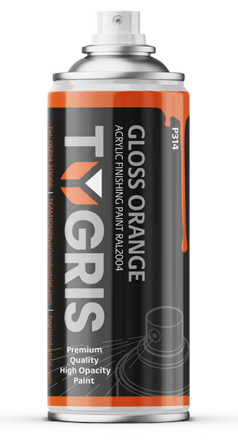 Tygris Gloss KTM Orange Aerosol Spray Paint 400ml Acrylic RAL2004 Pure Orange