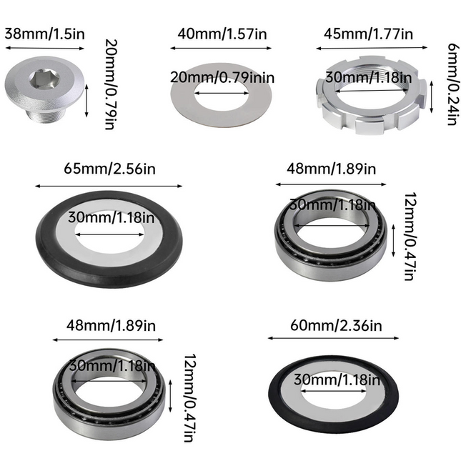 Headset Steering Triple Clamp Bearing Kit Sur-ron Ultra Bee