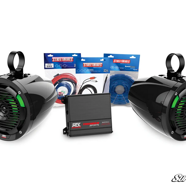 Mtx UNI-1 UTV Sxs Roll Cage Dual Speaker And Amplifier Kit, 3.5mm Aux