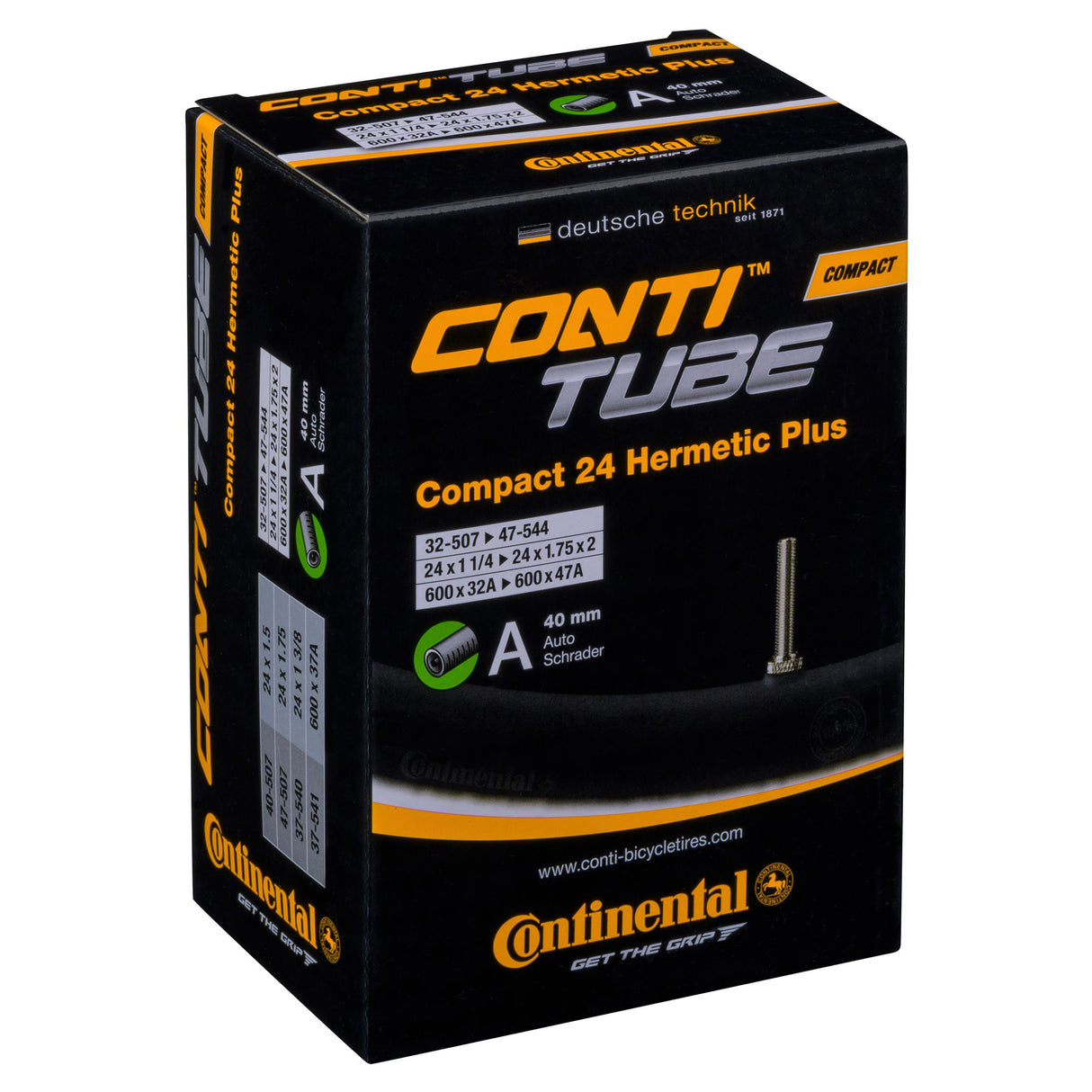 Continental Compact Tube Wide Hermetic Plus - Schrader 40mm Valve